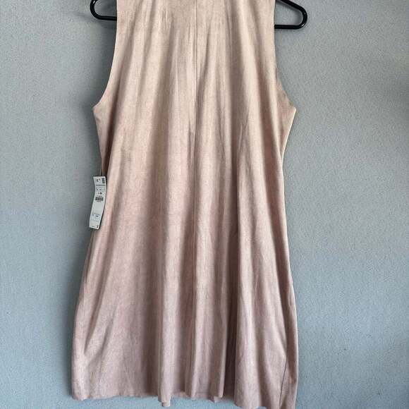 Zara Basic Collection Sleeveless Tiered Ruffle Faux Suede Dress - Picture 9 of 10